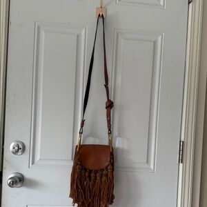 Chloe’ Brown Fringe Crossbody Bag